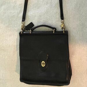 Vintage Coach Willis Crossbody Bag Purse Black Leather